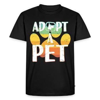 Adopt A Pet Paw Adoption Pet Lover - Men's Premium Organic T-Shirt - black - Front - Nico (187cm)
