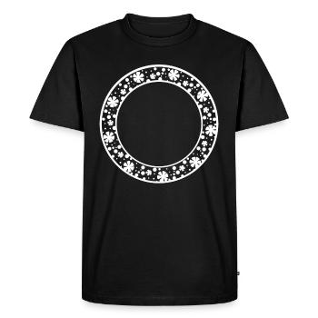 Cadre rond avec décoration à motif floral - T-shirt Premium bio Homme - noir - Devant - Nico (187cm)