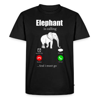 Elephant Elephant Elephant Proboscis Zoo Circus - Men's Premium Organic T-Shirt - black - Front - Nico (187cm)