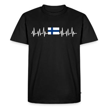 Finlande Cadeau Vacances Laponie Accueil Finlande - T-shirt Premium bio Homme - noir - Devant - Nico (187cm)
