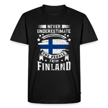 Finlande Tshirt Finlande Scandinavie - T-shirt Premium bio Homme - noir - Devant - Nico (187cm)