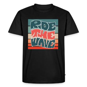 Ride the Wave | Surfer Windsurfing Kitesurfing - Men's Premium Organic T-Shirt - black - Front - Nico (187cm)