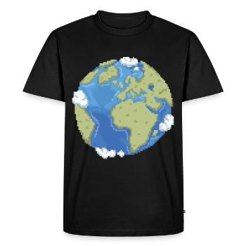 Rétro Pixel Terre - T-shirt Premium bio Homme - noir - Devant - Nico (187cm)