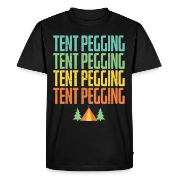 Tent Pegging Tent Forest Vintage Distressed - Men's Premium Organic T-Shirt - black - Front - Nico (187cm)