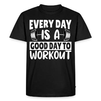 Every day is a good day to workout - Men's Premium Organic T-Shirt - black - Front - Nico (187cm)