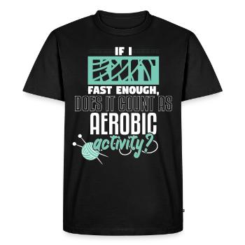 Knit Fast Enough Aerobic Activity Knitting - Men's Premium Organic T-Shirt - black - Front - Nico (187cm)