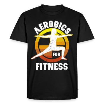 Aerobics For Fitness Vintage Distressed - Men's Premium Organic T-Shirt - black - Front - Nico (187cm)