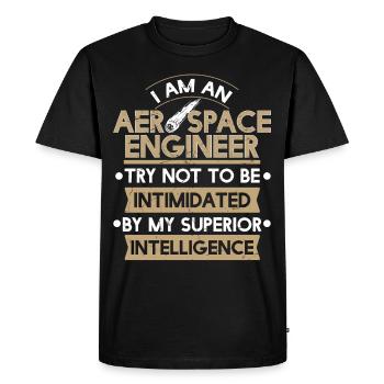 Aerospace Engineer Superior Intelligence - Men's Premium Organic T-Shirt - black - Front - Nico (187cm)