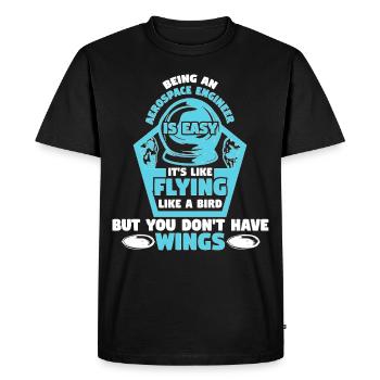 Aerospace Engineering Is Easy Bird Wings - Men's Premium Organic T-Shirt - black - Front - Nico (187cm)