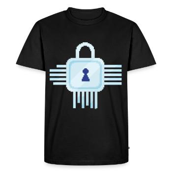 Serrure informatique Retro Pixel - T-shirt Premium bio Homme - noir - Devant - Nico (187cm)