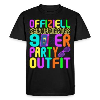 90s Party 90s - Men's Premium Organic T-Shirt - black - Front - Nico (187cm)
