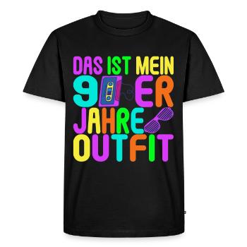 Fête des années 90 années 90 - T-shirt Premium bio Homme - noir - Devant - Nico (187cm)