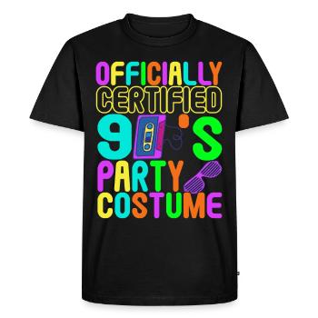 90s Party 90s - Men's Premium Organic T-Shirt - black - Front - Nico (187cm)