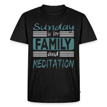 Le dimanche est pour la famille et la méditation en disant - T-shirt Premium bio Homme - noir - Devant - Nico (187cm)