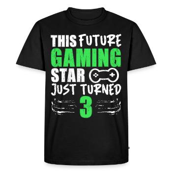 Joueur Gamer Gaming Drôle Dire 3ème Anniversaire - T-shirt Premium bio Homme - noir - Devant - Nico (187cm)