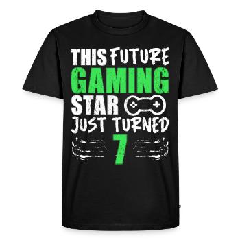 Joueur Gamer Gaming Drôle Dire 7ème Anniversaire - T-shirt Premium bio Homme - noir - Devant - Nico (187cm)