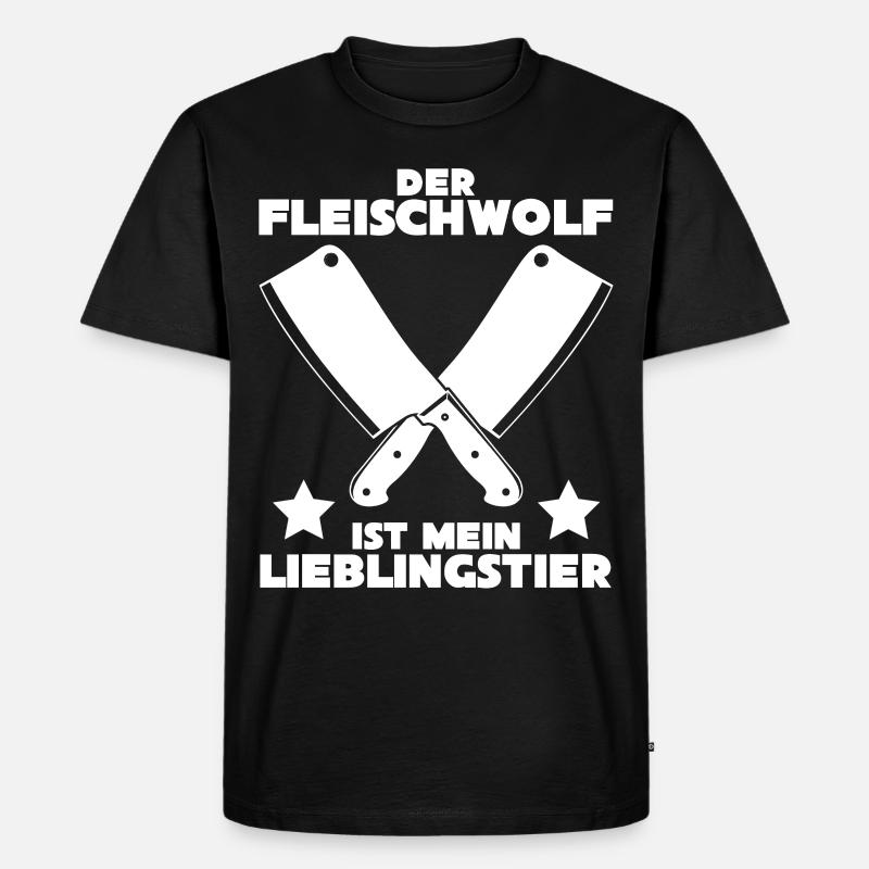 Metzger Fleischer Fleischwolf Schlachter - Männer Premium Bio T-Shirt - Schwarz