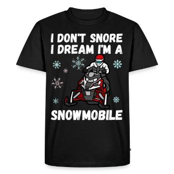 Je ne ronfle pas je rêve im une motoneige - T-shirt Premium bio Homme - noir - Devant - Nico (187cm)