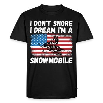 Je ne ronfle pas je rêve im une motoneige - T-shirt Premium bio Homme - noir - Devant - Nico (187cm)