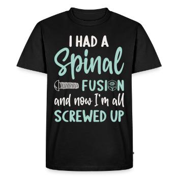 Back Surgery Spinal Fusion Spine Surgery - Men's Premium Organic T-Shirt - black - Front - Nico (187cm)