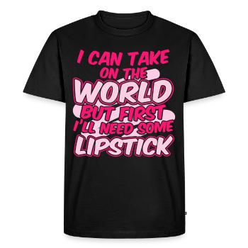 Paint It Black Dark Lipstick Lover - Men's Premium Organic T-Shirt - black - Front - Nico (187cm)