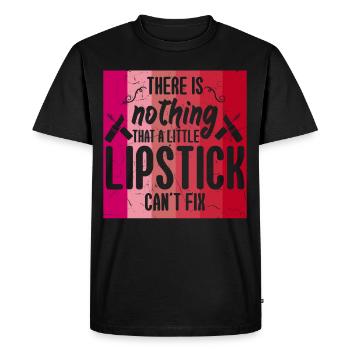 Lipstick Makes Everything Better - Men's Premium Organic T-Shirt - black - Front - Nico (187cm)