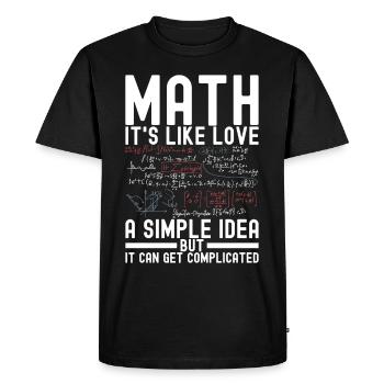Professeur de mathématiques Mathématiques - T-shirt Premium bio Homme - noir - Devant - Nico (187cm)