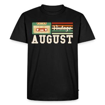 43ème anniversaire Août né 1979 Idée cadeau - T-shirt Premium bio Homme - noir - Devant - Nico (187cm)