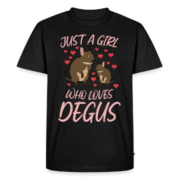 Degu Coeur Degus - T-shirt Premium bio Homme - noir - Devant - Nico (187cm)