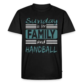 Sunday is for family and Handball Spruch - T-shirt Premium bio Homme - noir - Devant - Nico (187cm)