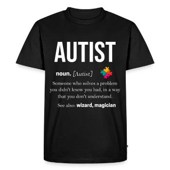 Autisme Cadeau Autiste Asperger TDAH Autisme - T-shirt Premium bio Homme - noir - Devant - Nico (187cm)