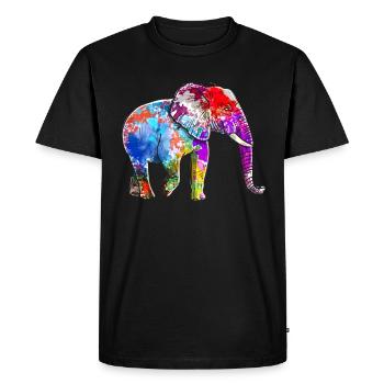 Éléphant - T-shirt Premium bio Homme - noir - Devant - Nico (187cm)