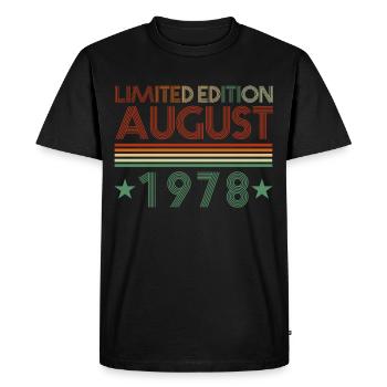 44e anniversaire Naissance en août 1978 Idée cadeau - T-shirt Premium bio Homme - noir - Devant - Nico (187cm)