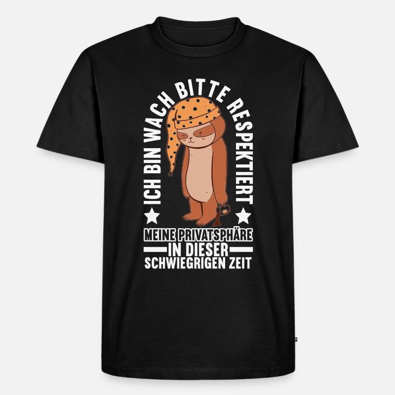 Faultier Lustige Sprüche Sarkasmus - Männer Premium Bio T-Shirt - Schwarz