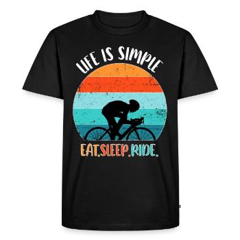 Cycling Road Bike Bicycle Gravel Time Trial Bike - Men's Premium Organic T-Shirt - black - Front - Nico (187cm)