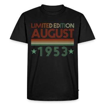 69e anniversaire Naissance août 1953 Idée cadeau - T-shirt Premium bio Homme - noir - Devant - Nico (187cm)