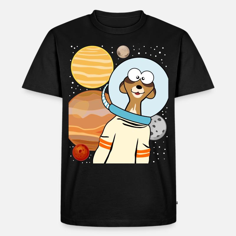 Astronaute suricate dans l’espace - T-shirt Premium bio Homme - noir