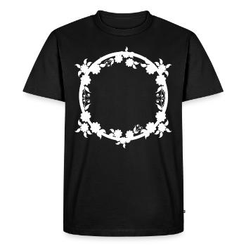 Ornements Cadre circulaire Texte de base - T-shirt Premium bio Homme - noir - Devant - Nico (187cm)