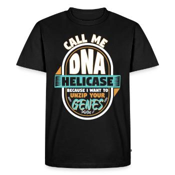Call Me DNA Helicase Unzip Your Genes - Men's Premium Organic T-Shirt - black - Front - Nico (187cm)