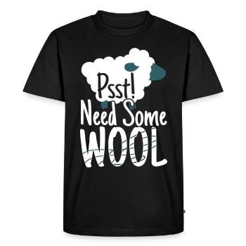 Psst Need Some Wool Sheep Knitting - Men's Premium Organic T-Shirt - black - Front - Nico (187cm)