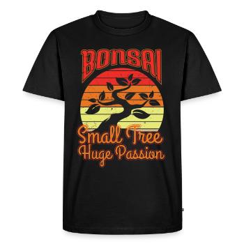Bonsai Small Tree Huge Passion - Men's Premium Organic T-Shirt - black - Front - Nico (187cm)
