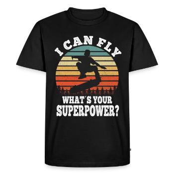 Skateboarding I Can Fly What is your superpower? - Men's Premium Organic T-Shirt - black - Front - Nico (187cm)
