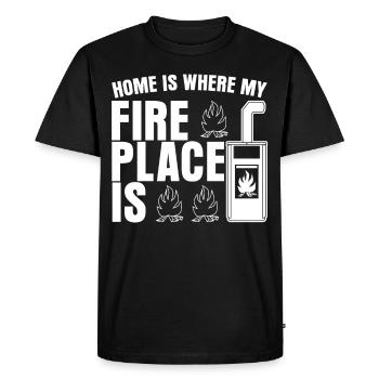 Cheminée Poêle Cheminée Cheminée Poêle - T-shirt Premium bio Homme - noir - Devant - Nico (187cm)