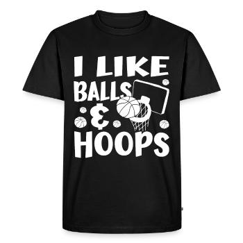 J’aime les balles et les cerceaux - Drôles de cadeaux de fans de basket-ball - T-shirt Premium bio Homme - noir - Devant - Nico (187cm)