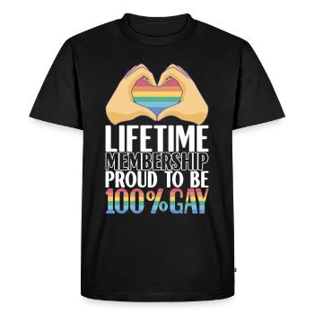 LGBTQ Gay Pride Schwul - Men's Premium Organic T-Shirt - black - Front - Nico (187cm)