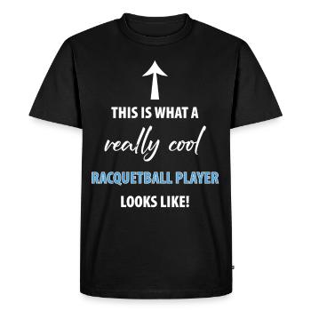 this is what a really cool RACQUETBALL player look - Men's Premium Organic T-Shirt - black - Front - Nico (187cm)