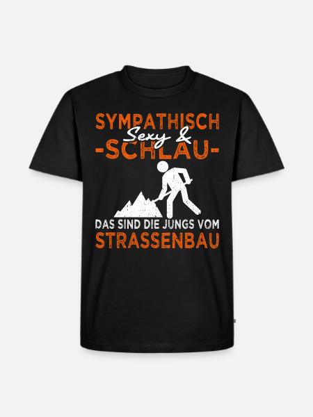 Strassenbauer - Strassenbau - Bauarbeiter - Männer Premium Bio T-Shirt - Schwarz