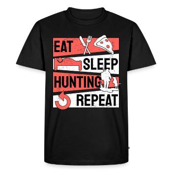 Hunter Hunting Hunting Game Hunting Eat Sleep Hunting - Men's Premium Organic T-Shirt - black - Front - Nico (187cm)
