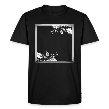 White frame bay leaf Christmas - Men's Premium Organic T-Shirt - black - Front - Nico (187cm)