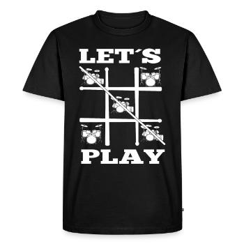 Lets Play Drums Drumset Drummer Gifts - Men's Premium Organic T-Shirt - black - Front - Nico (187cm)